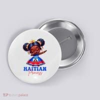 Melanin Haitian Princess Haiti Flag Black Button thumb 0