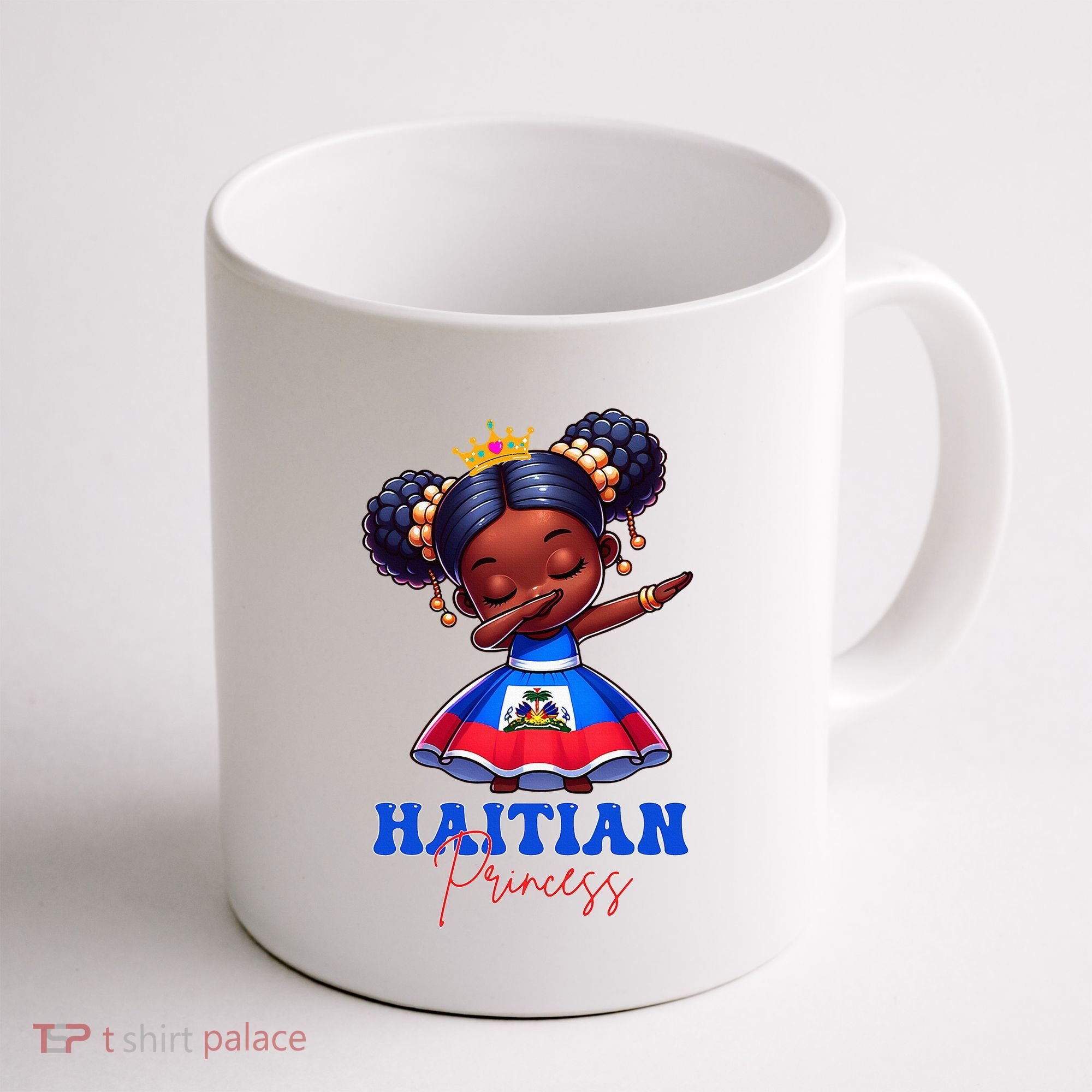 Melanin Haitian Princess Haiti Flag Black Coffee Mug