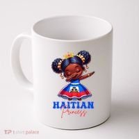 Melanin Haitian Princess Haiti Flag Black Coffee Mug thumb 0