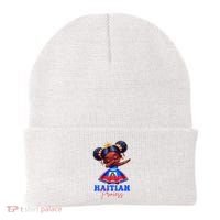 Melanin Haitian Princess Haiti Flag Black Beanie thumb 0