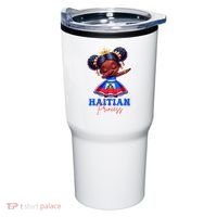 Melanin Haitian Princess Haiti Flag Black Tumbler thumb 0