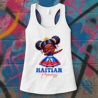 Melanin Haitian Princess Haiti Flag Black Women's Tank Top thumb 3