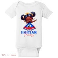 Melanin Haitian Princess Haiti Flag Black Baby Bodysuit thumb 0