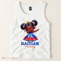 Melanin Haitian Princess Haiti Flag Black Tank Top thumb 2