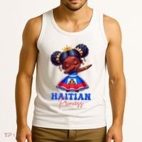 Melanin Haitian Princess Haiti Flag Black Tank Top thumb 3