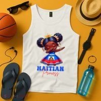 Melanin Haitian Princess Haiti Flag Black Tank Top thumb 4