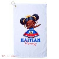 Melanin Haitian Princess Haiti Flag Black Golf Towel thumb 0