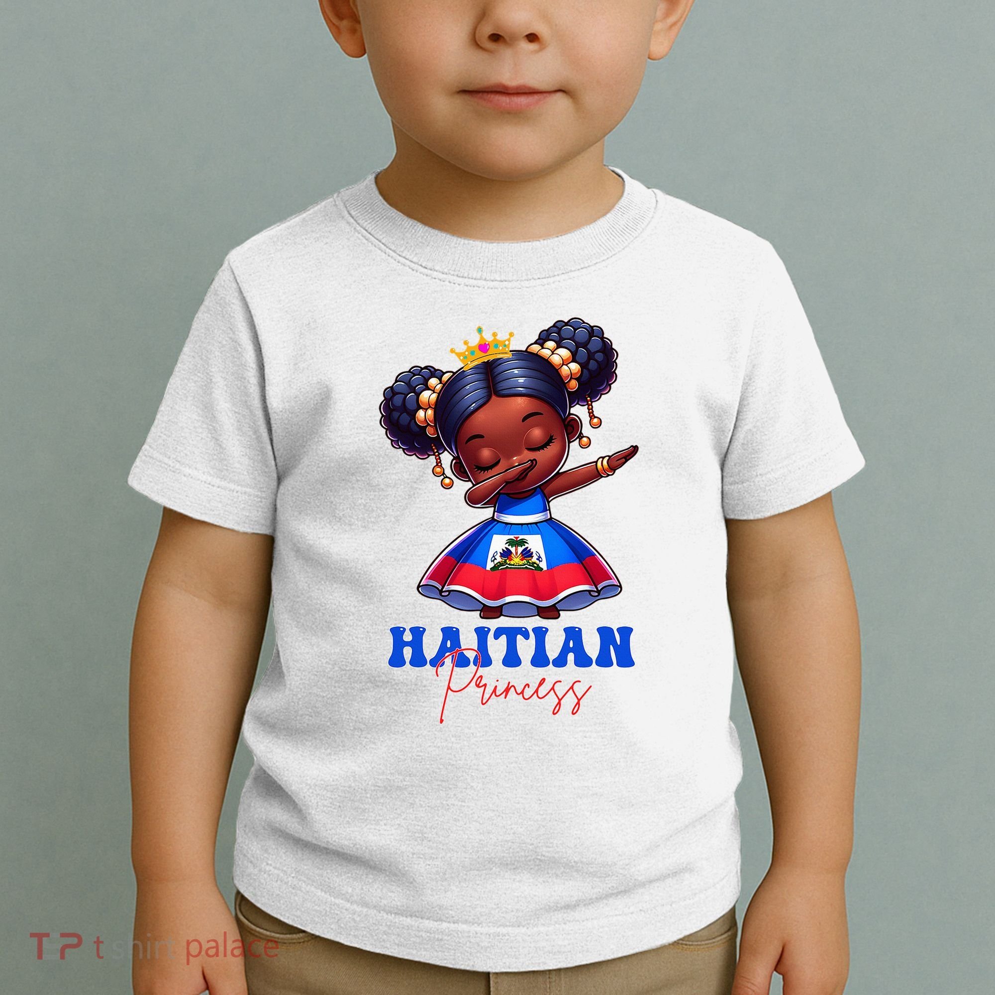 Melanin Haitian Princess Haiti Flag Black Toddler T-Shirt
