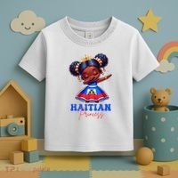 Melanin Haitian Princess Haiti Flag Black Toddler T-Shirt thumb 3