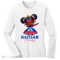 Melanin Haitian Princess Haiti Flag Black Women's Long Sleeve Shirt thumb 0
