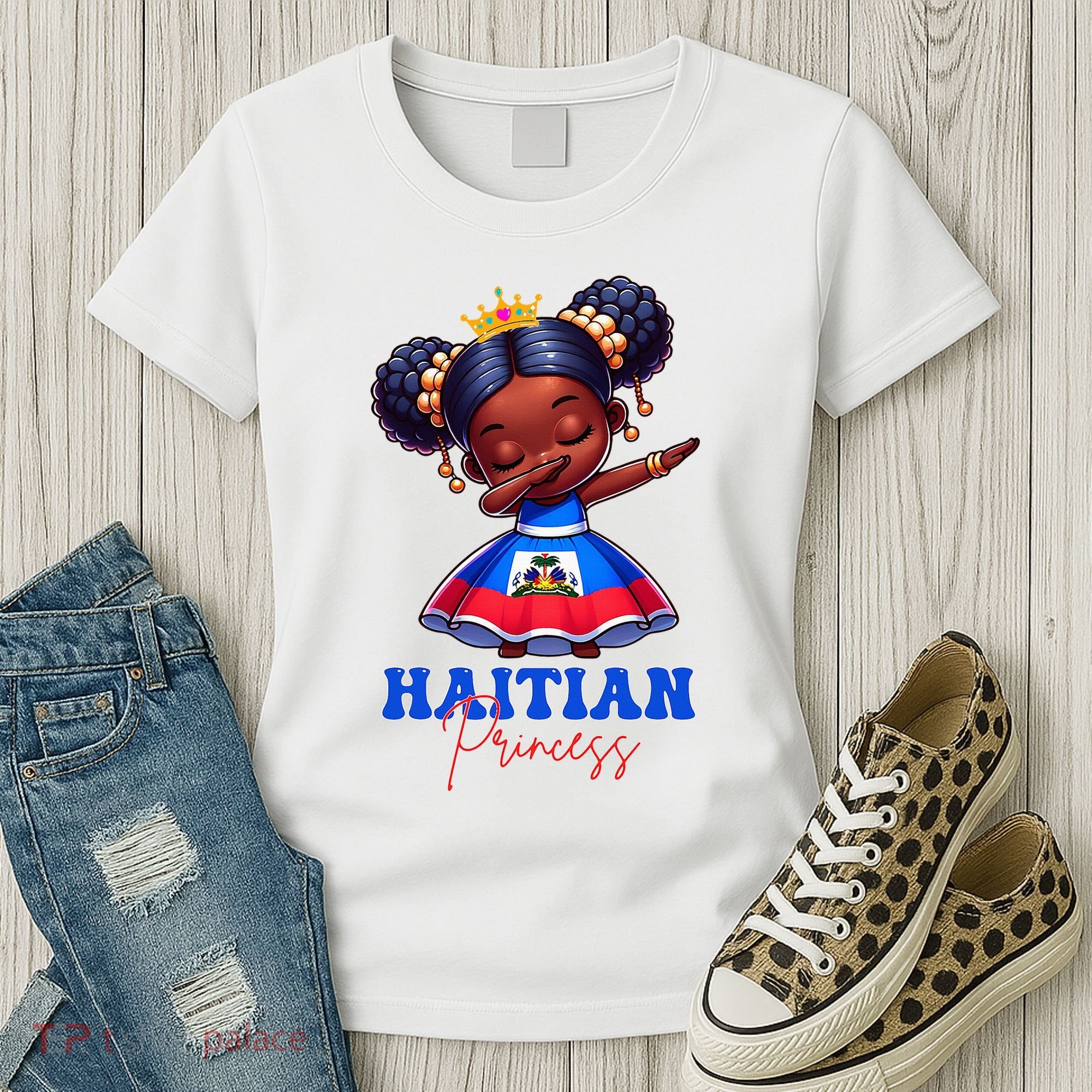 Melanin Haitian Princess Haiti Flag Black Women's T-Shirt