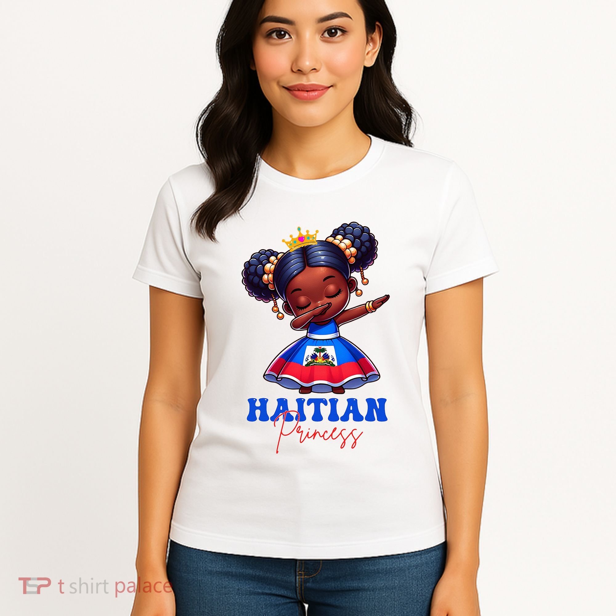 Melanin Haitian Princess Haiti Flag Black Women's T-Shirt