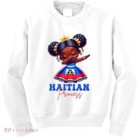 Melanin Haitian Princess Haiti Flag Black Kids Sweatshirt thumb 0