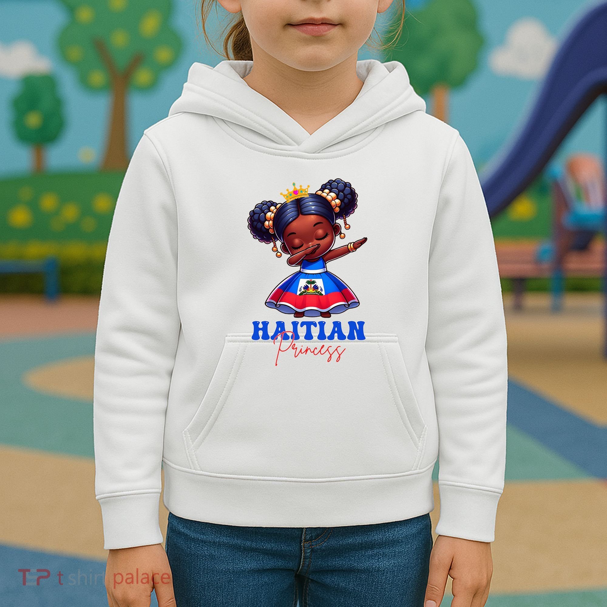 Melanin Haitian Princess Haiti Flag Black Kids Hoodie