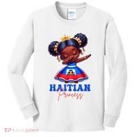Melanin Haitian Princess Haiti Flag Black Kids Long Sleeve Shirt thumb 0