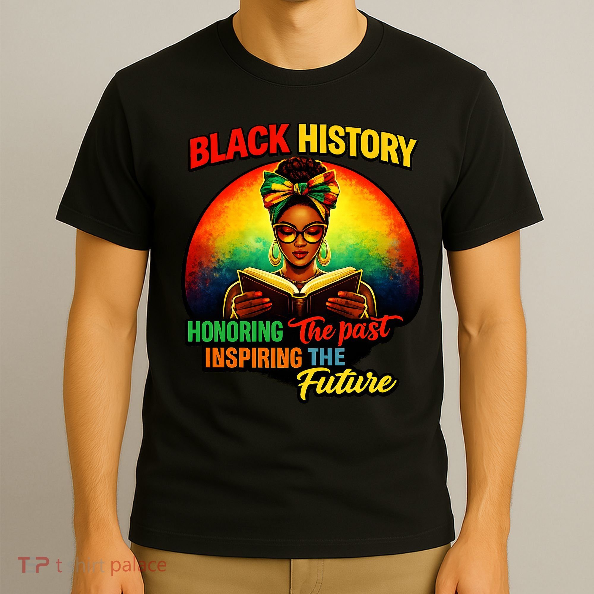 Melanin Honoring Past Inspiring Pride Book Black History T-Shirt