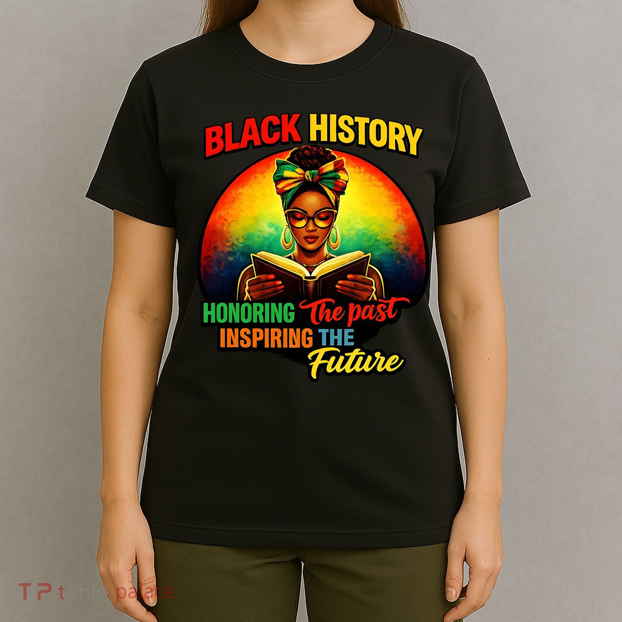 Melanin Honoring Past Inspiring Pride Book Black History T-Shirt