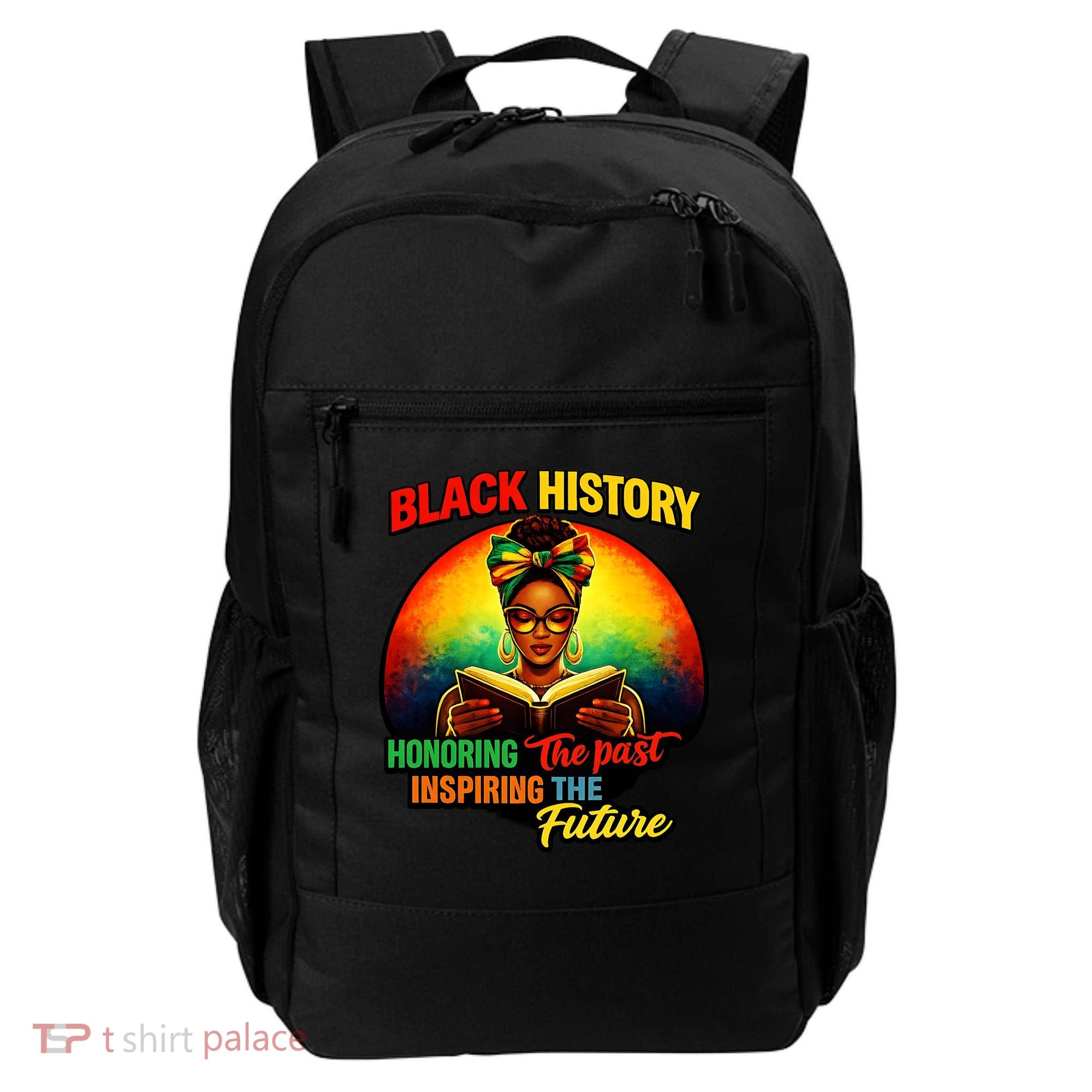 Melanin Honoring Past Inspiring Pride Book Black History Backpack