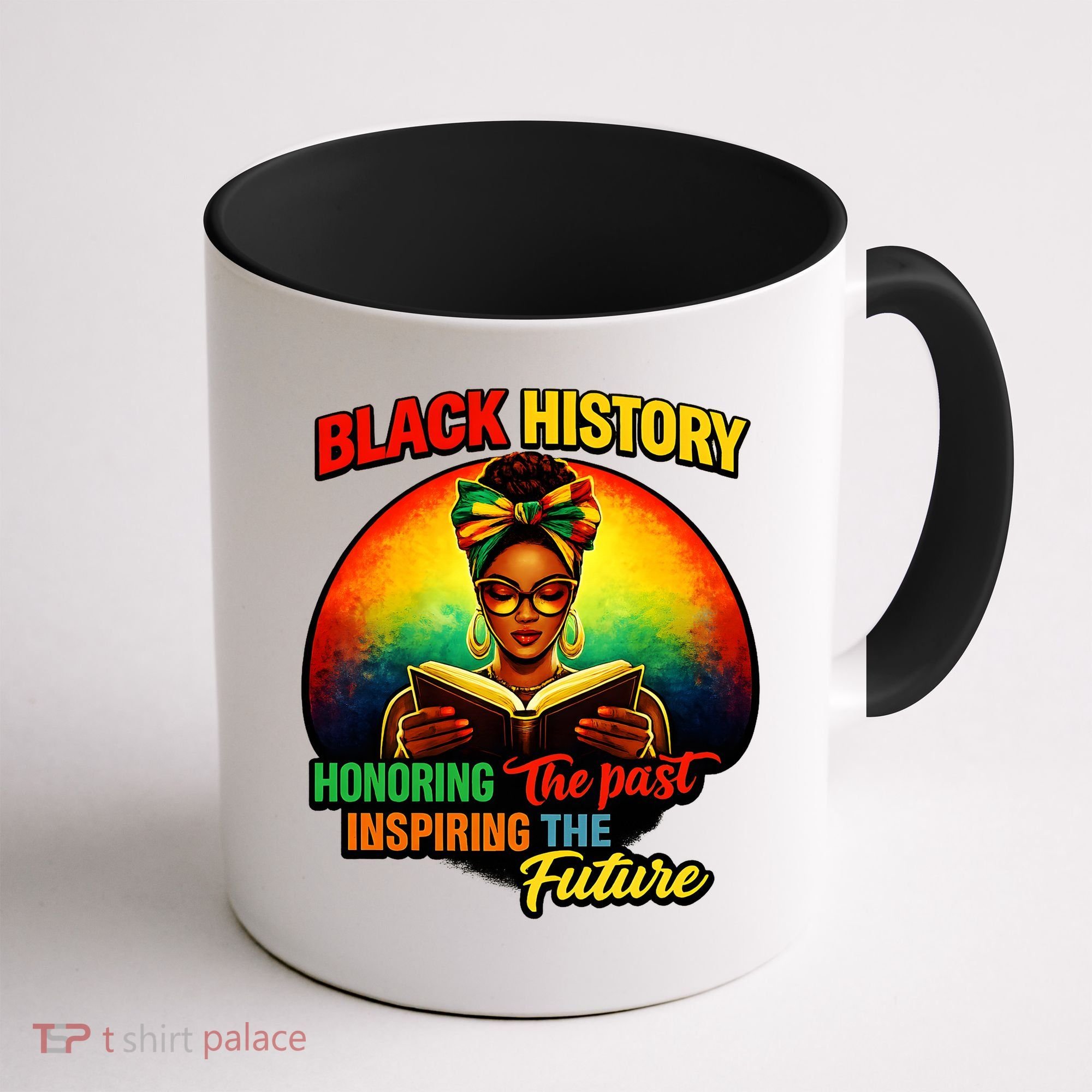 Melanin Honoring Past Inspiring Pride Book Black History Coffee Mug
