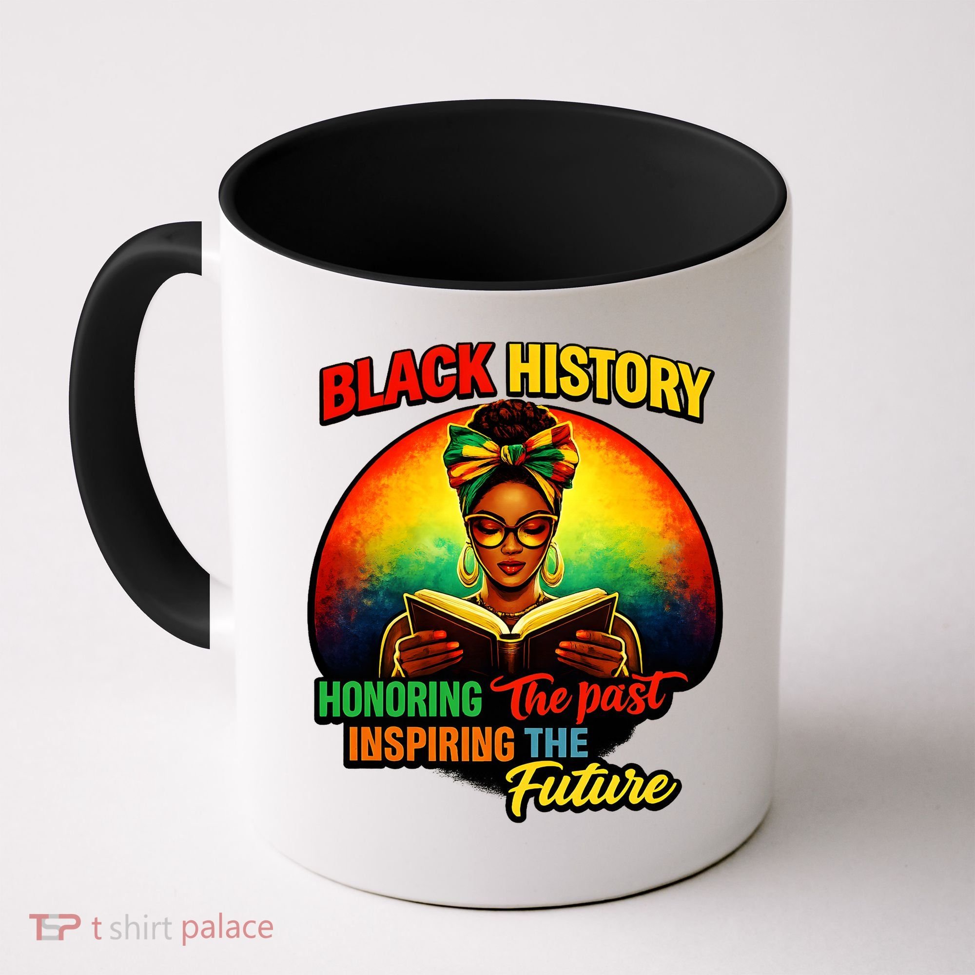 Melanin Honoring Past Inspiring Pride Book Black History Coffee Mug
