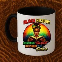 Melanin Honoring Past Inspiring Pride Book Black History Coffee Mug thumb 2