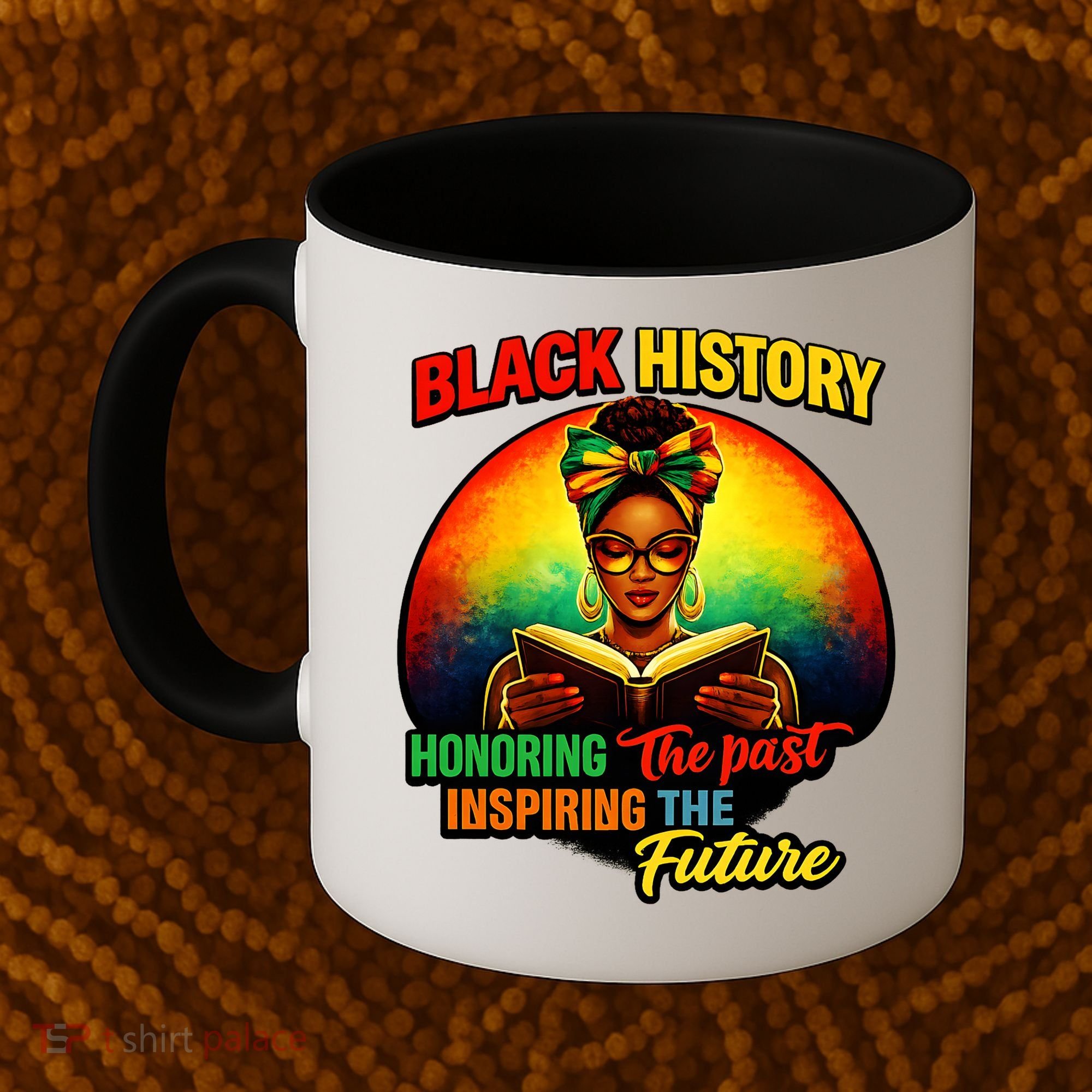 Melanin Honoring Past Inspiring Pride Book Black History Coffee Mug