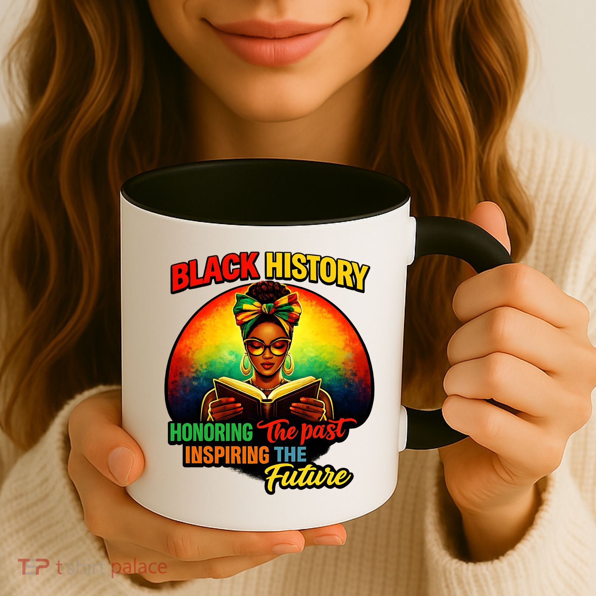 Melanin Honoring Past Inspiring Pride Book Black History Coffee Mug