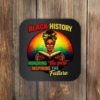 Melanin Honoring Past Inspiring Pride Book Black History Coaster thumb 0