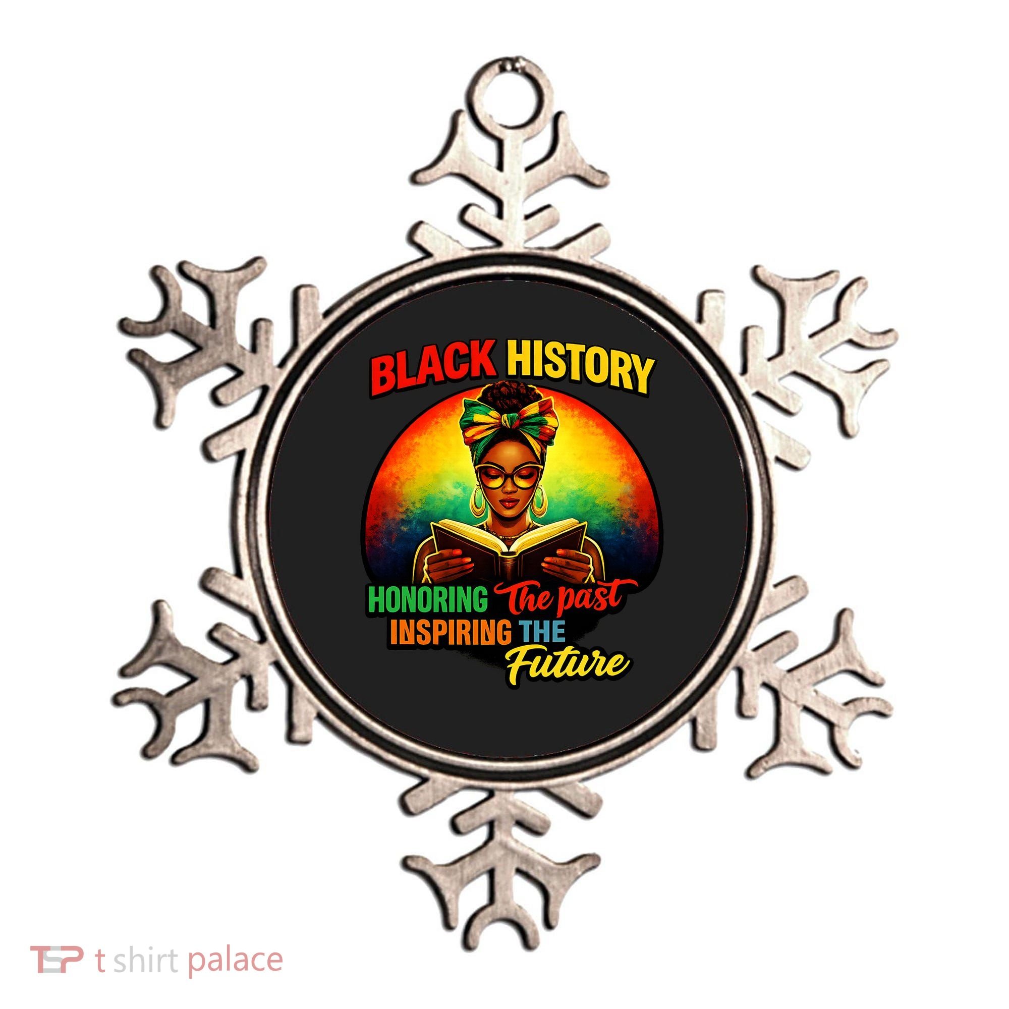 Melanin Honoring Past Inspiring Pride Book Black History Ornament