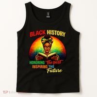 Melanin Honoring Past Inspiring Pride Book Black History Tank Top thumb 2