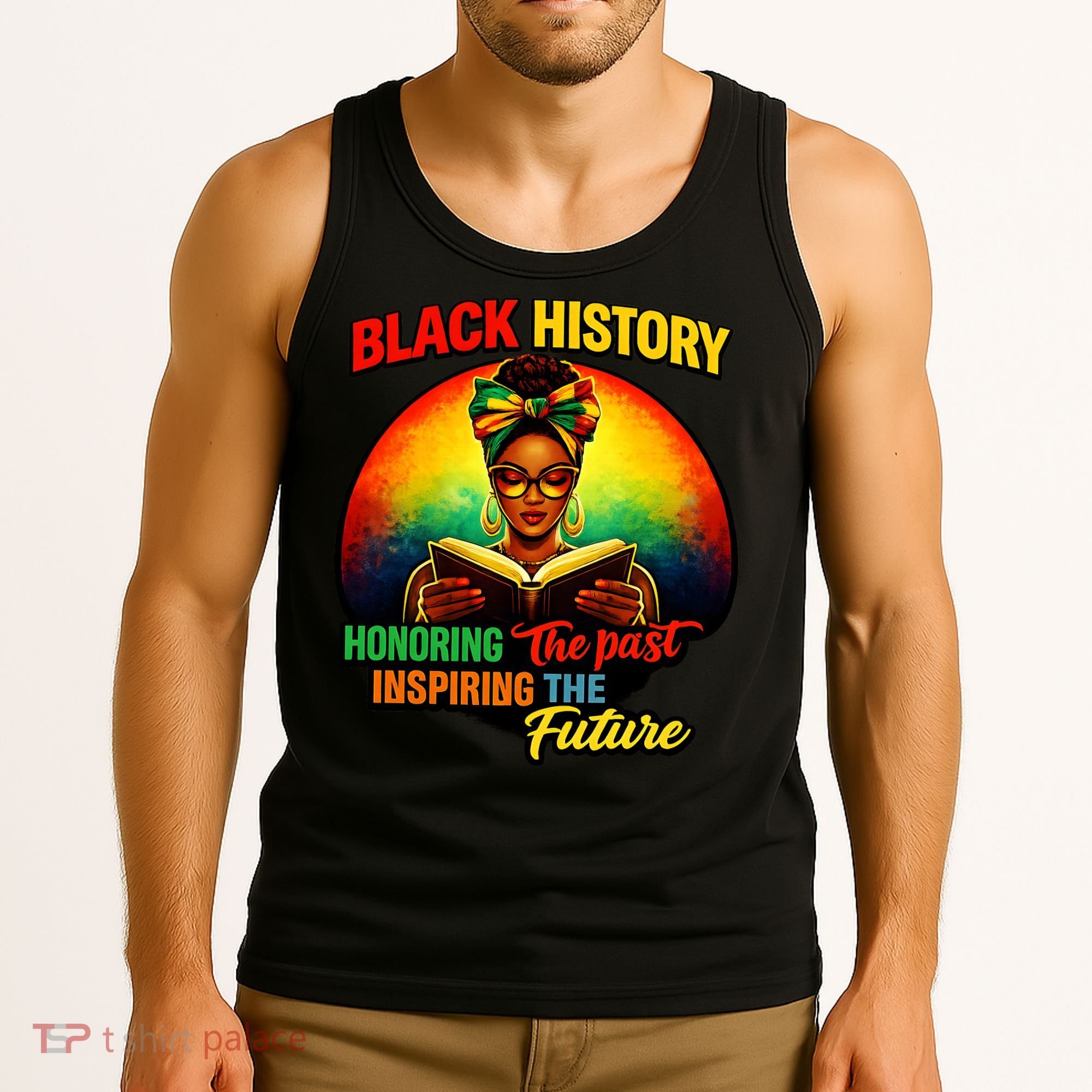 Melanin Honoring Past Inspiring Pride Book Black History Tank Top