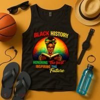 Melanin Honoring Past Inspiring Pride Book Black History Tank Top thumb 4