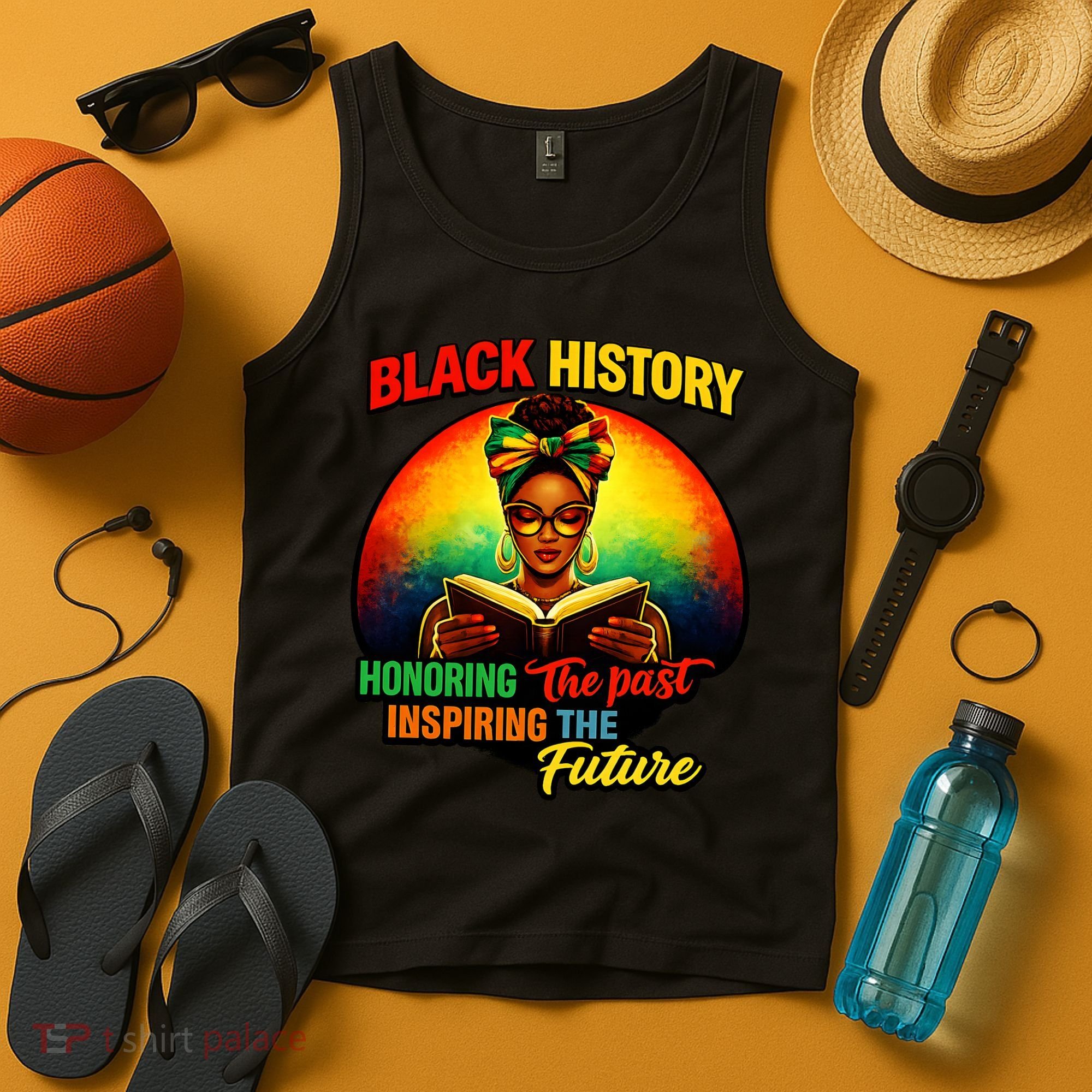 Melanin Honoring Past Inspiring Pride Book Black History Tank Top