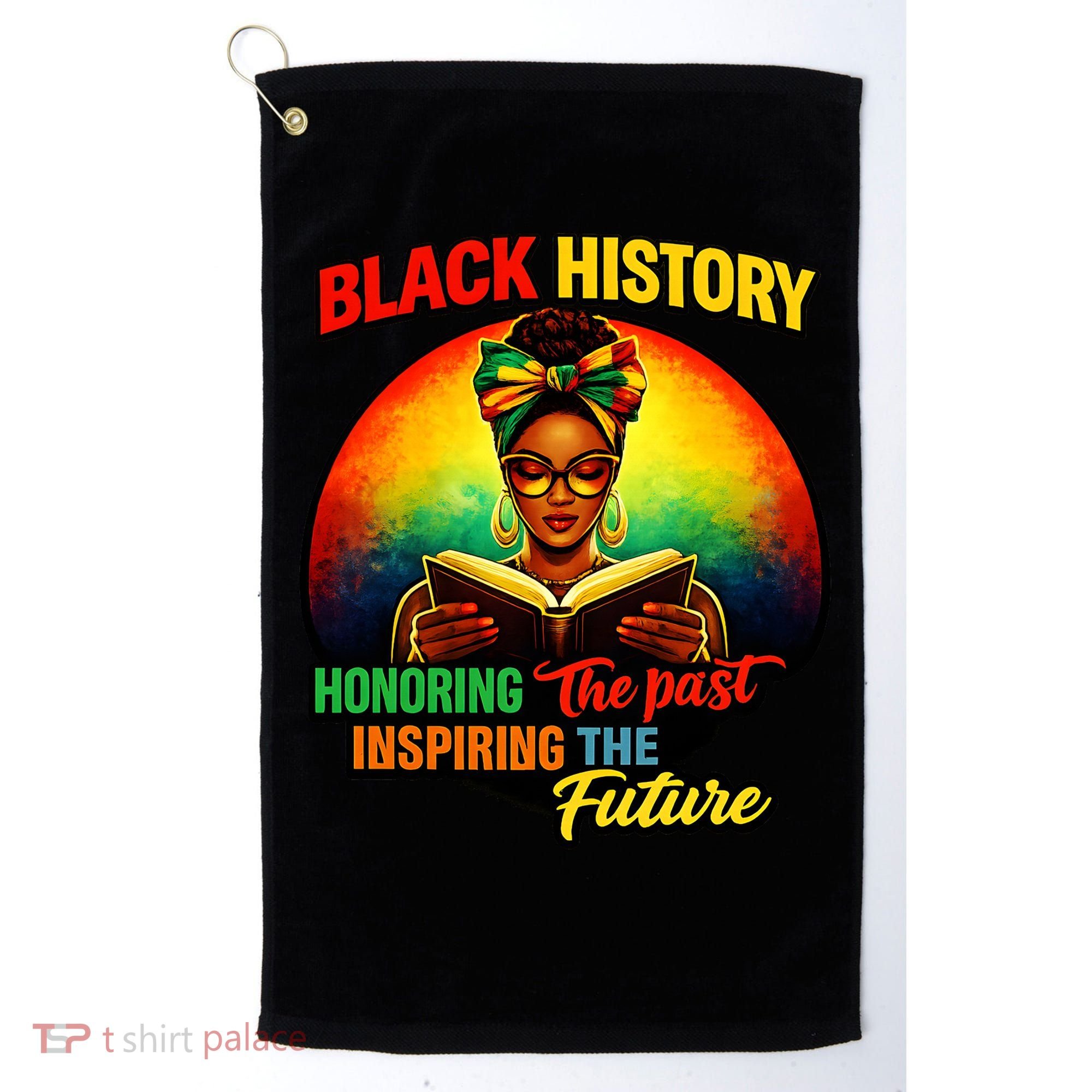 Melanin Honoring Past Inspiring Pride Book Black History Golf Towel
