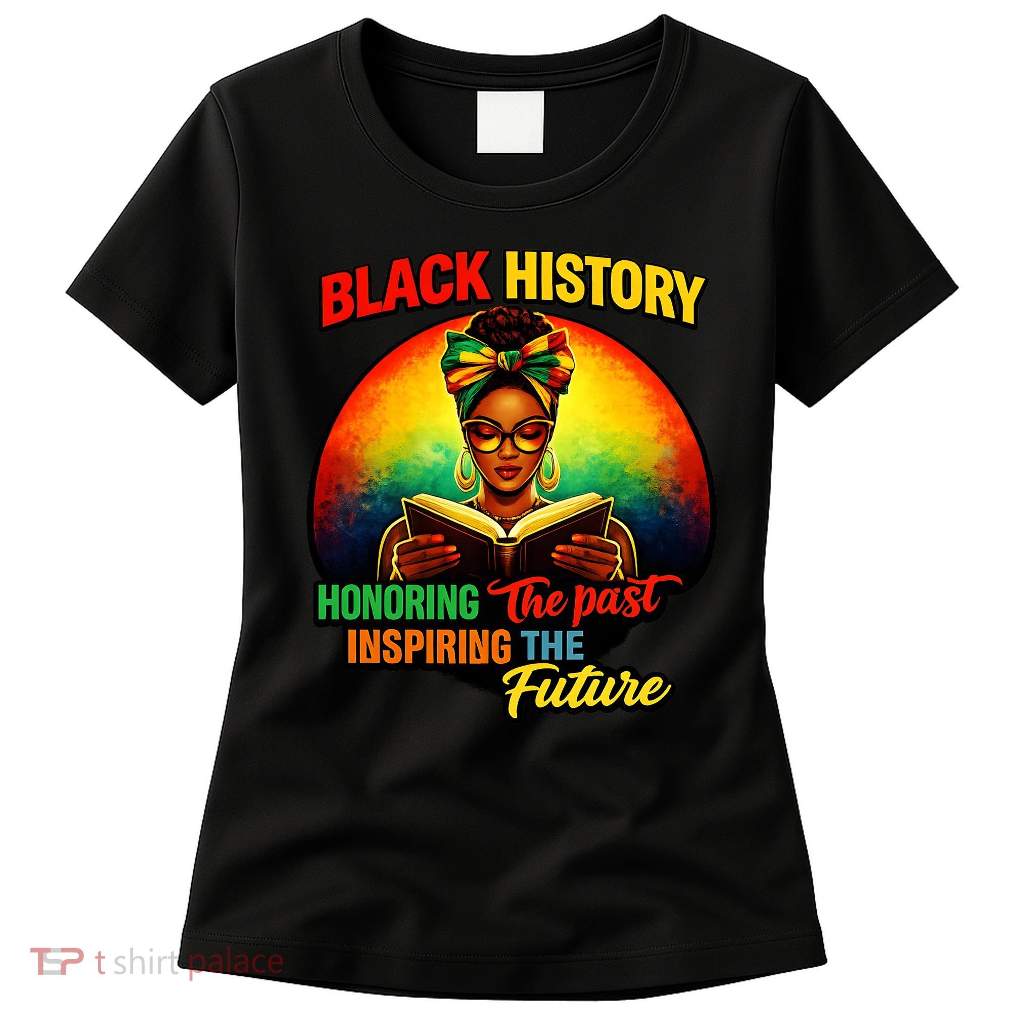 Melanin Honoring Past Inspiring Pride Book Black History Women's T-Shirt