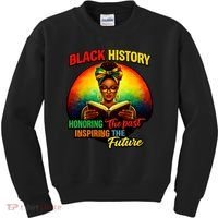 Melanin Honoring Past Inspiring Pride Book Black History Kids Sweatshirt thumb 0