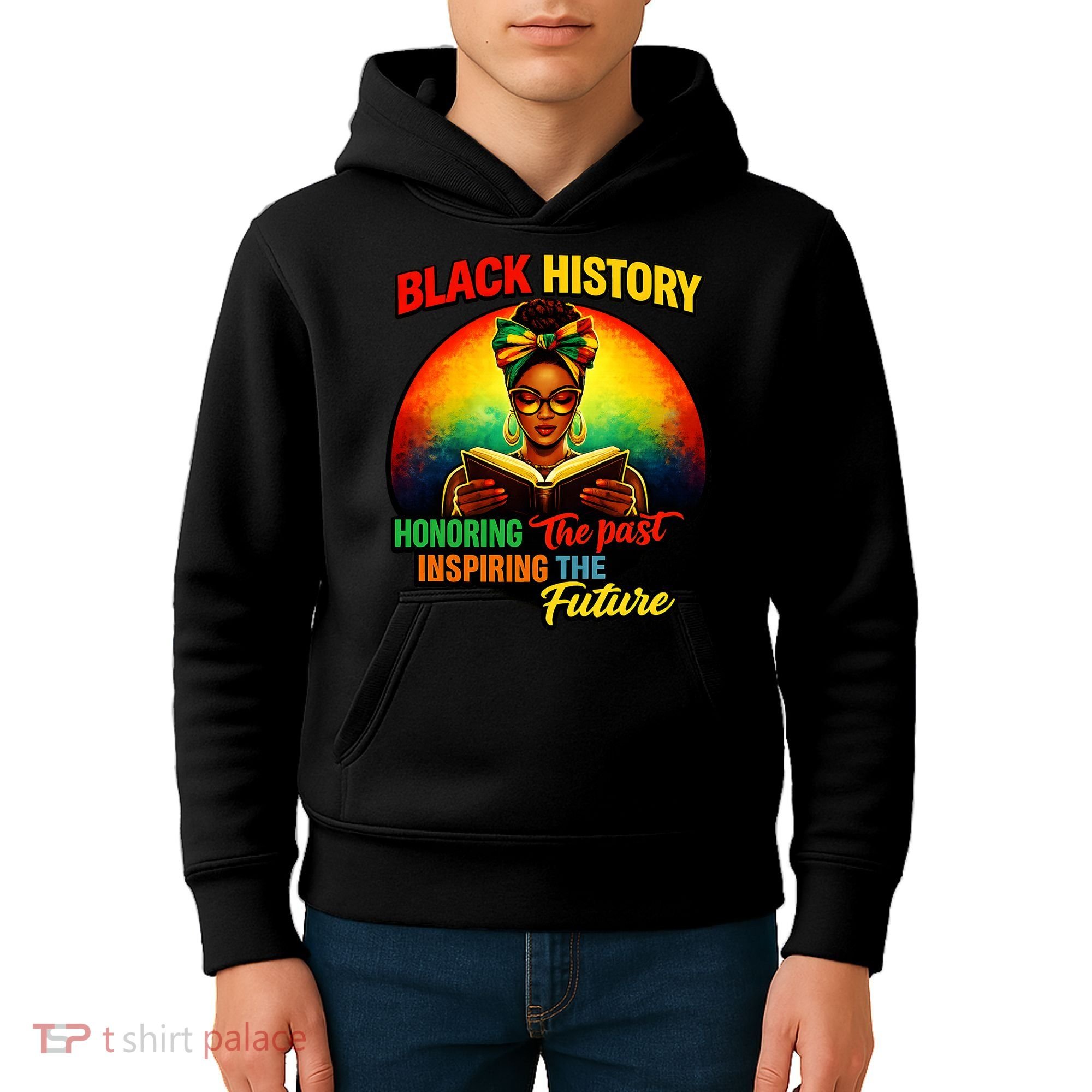 Melanin Honoring Past Inspiring Pride Book Black History Kids Hoodie