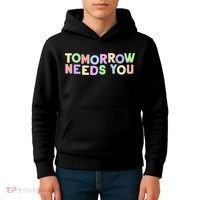 Mental Health Quote Tomorrow Needs You Kids Hoodie thumb 4