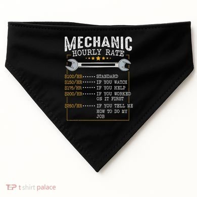 Mechanic Hourly Rate Car Mechatronics Engineer Profession Car Gift USA-Made Doggie Bandana