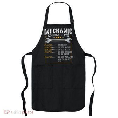Mechanic Hourly Rate Car Mechatronics Engineer Profession Car Gift Apron