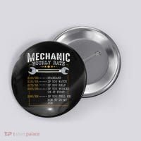 Mechanic Hourly Rate Car Mechatronics Engineer Profession Car Gift Button thumb 0