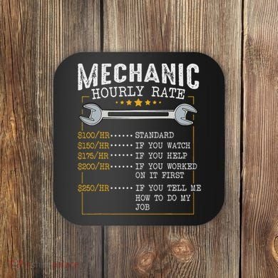 Mechanic Hourly Rate Car Mechatronics Engineer Profession Car Gift Coaster