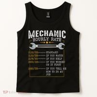 Mechanic Hourly Rate Car Mechatronics Engineer Profession Car Gift Tank Top thumb 2