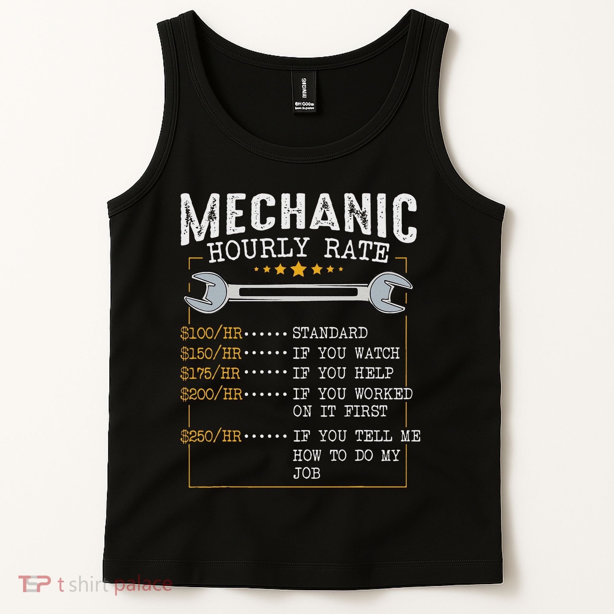 Mechanic Hourly Rate Car Mechatronics Engineer Profession Car Gift Tank Top