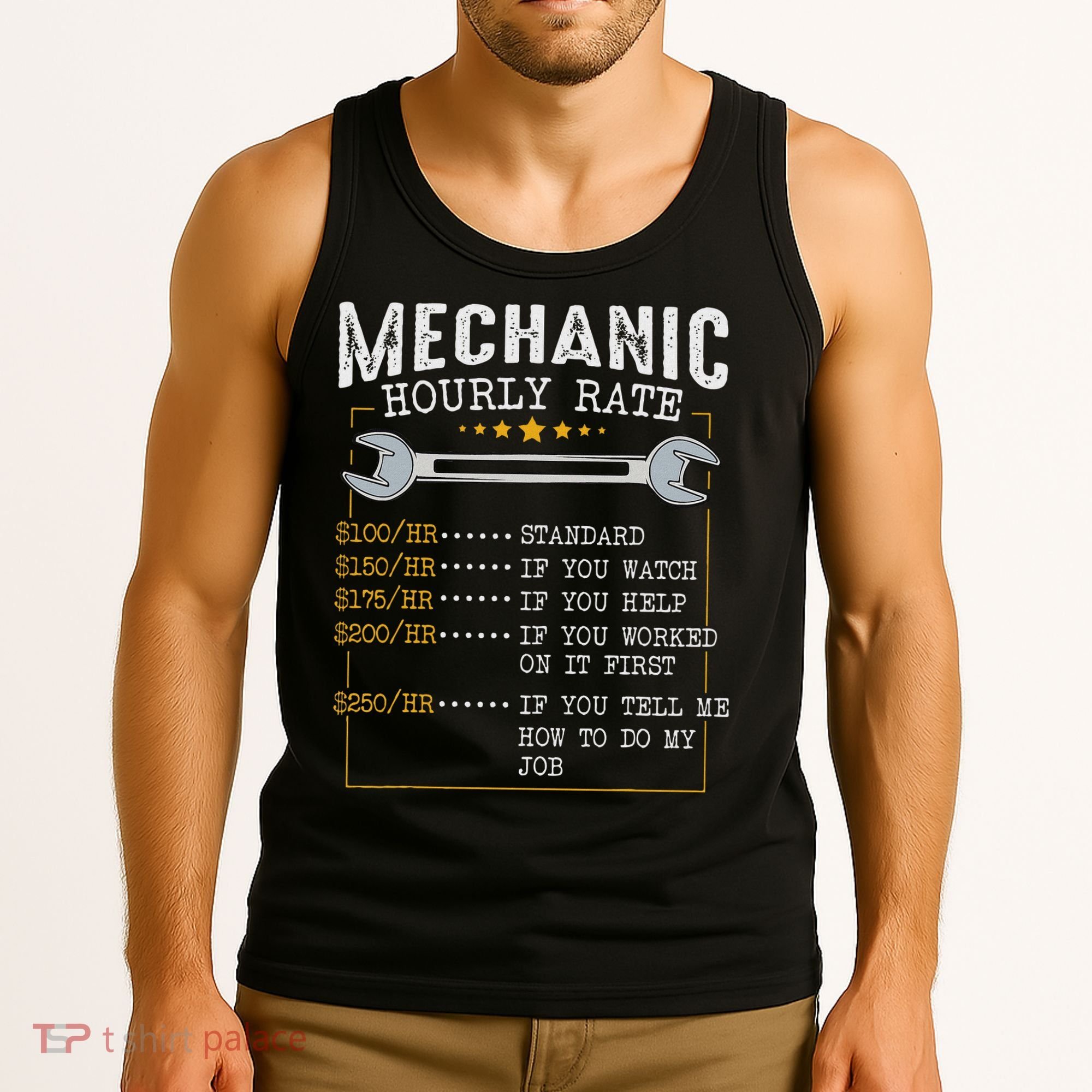 Mechanic Hourly Rate Car Mechatronics Engineer Profession Car Gift Tank Top