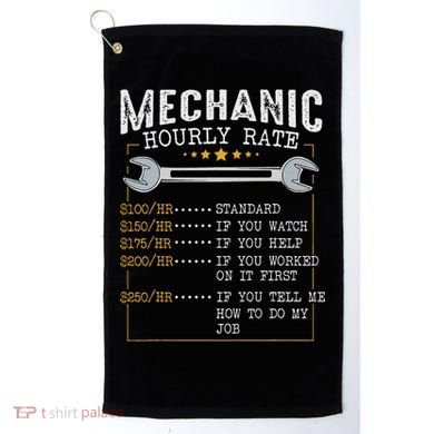 Mechanic Hourly Rate Car Mechatronics Engineer Profession Car Gift Golf Towel