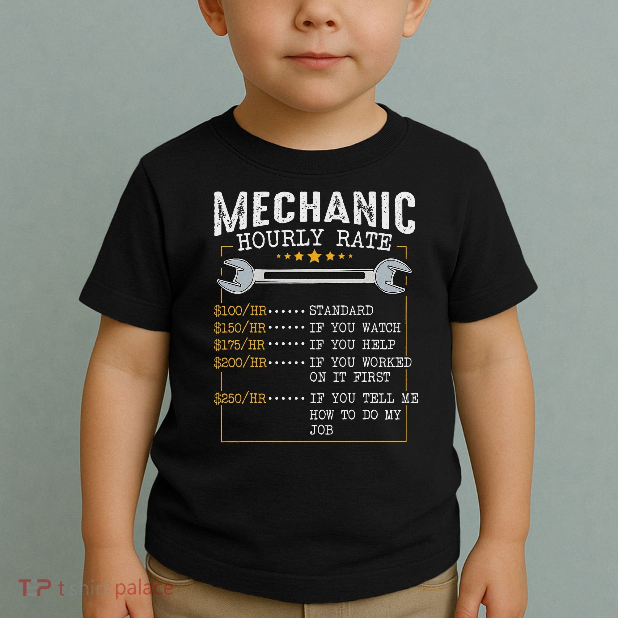 Mechanic Hourly Rate Car Mechatronics Engineer Profession Car Gift Toddler T-Shirt