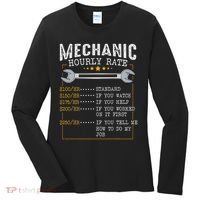 Mechanic Hourly Rate Car Mechatronics Engineer Profession Car Gift Women's Long Sleeve Shirt thumb 0