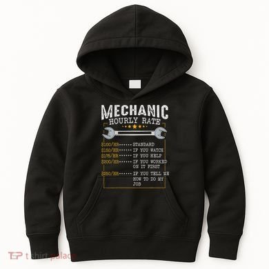 Mechanic Hourly Rate Car Mechatronics Engineer Profession Car Gift Kids Hoodie