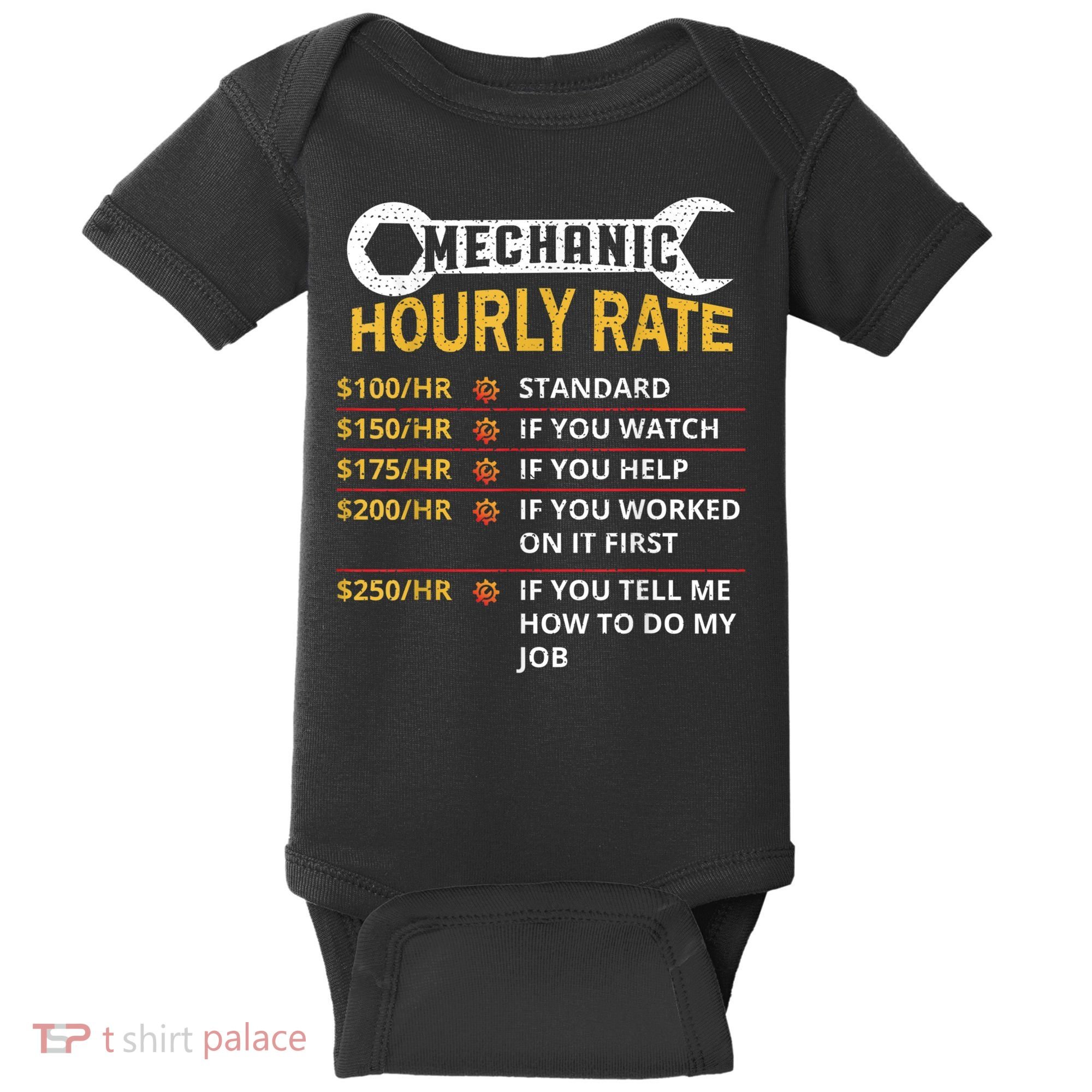 Mechanic Hourly Rate For Mechanic And Car Lover Baby Bodysuit